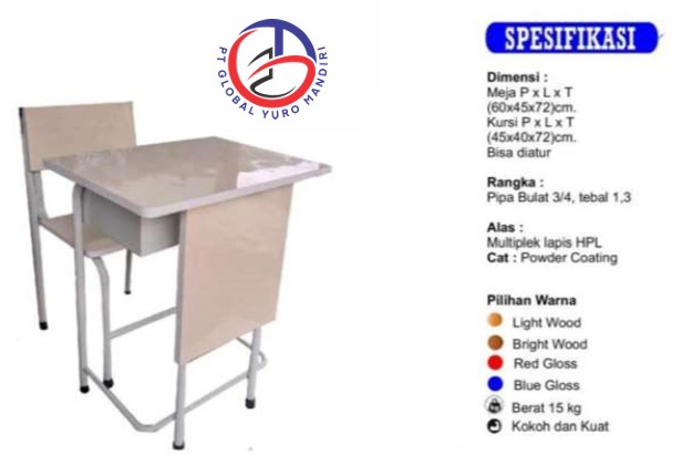 Meja dan Kursi Siswa Rangka Pipa Besi Bulat (Model Bisa Costum) - Gambar 8